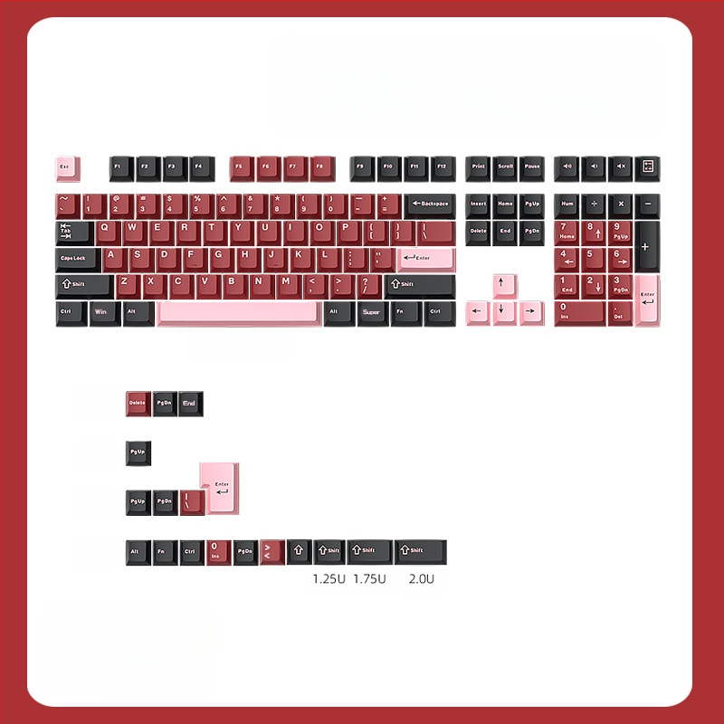 Cloud Lake'i labidaga Q Macaron kolmevärviline võtmekate, väike, täiskomplekt 126 võtit, PBT materjalist, kahevärviline sissepritse, kulumiskindel ja vastupidav