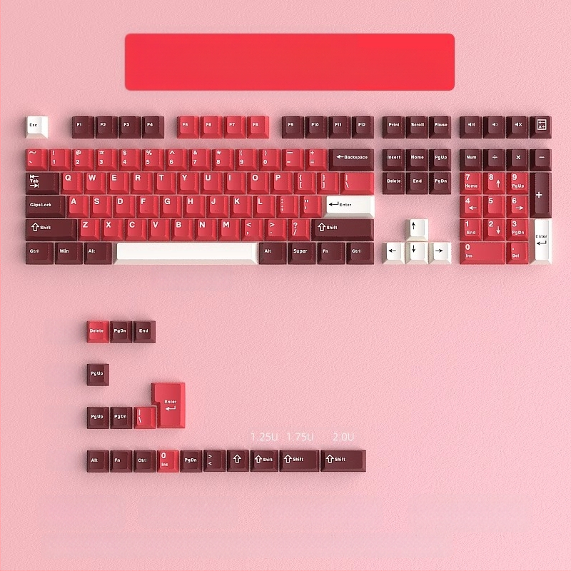 Cloud Lake'i labidaga Q Macaron kolmevärviline võtmekate, väike, täiskomplekt 126 võtit, PBT materjalist, kahevärviline sissepritse, kulumiskindel ja vastupidav