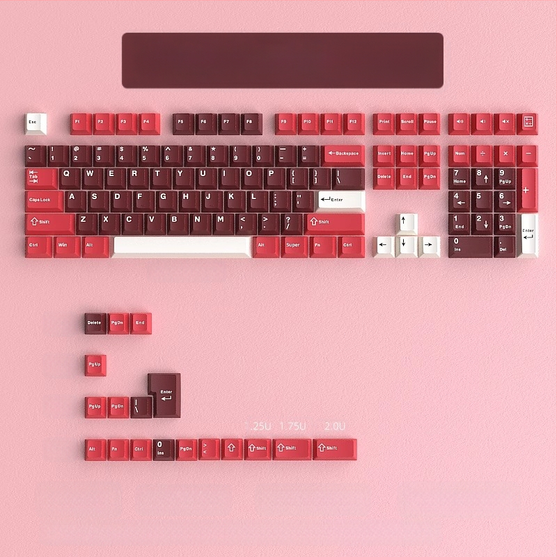 Cloud Lake'i labidaga Q Macaron kolmevärviline võtmekate, väike, täiskomplekt 126 võtit, PBT materjalist, kahevärviline sissepritse, kulumiskindel ja vastupidav