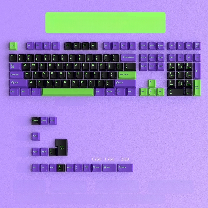 Cloud Lake'i labidaga Q Macaron kolmevärviline võtmekate, väike, täiskomplekt 126 võtit, PBT materjalist, kahevärviline sissepritse, kulumiskindel ja vastupidav