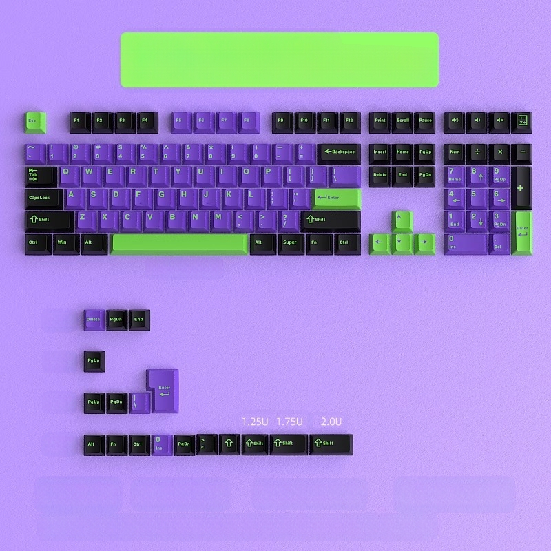 Cloud Lake'i labidaga Q Macaron kolmevärviline võtmekate, väike, täiskomplekt 126 võtit, PBT materjalist, kahevärviline sissepritse, kulumiskindel ja vastupidav