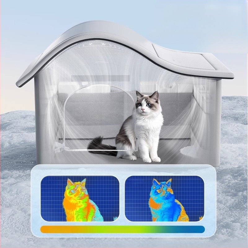 Kassile mõeldud konditsioneeriga majakassipesa, suvine jahutav majakass, suvine lemmikloom, nelja aastaaja universaalne iglu, väikese koera magamiskott