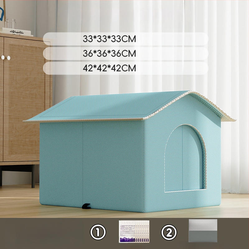 Kassile mõeldud konditsioneeriga majakassipesa, suvine jahutav majakass, suvine lemmikloom, nelja aastaaja universaalne iglu, väikese koera magamiskott