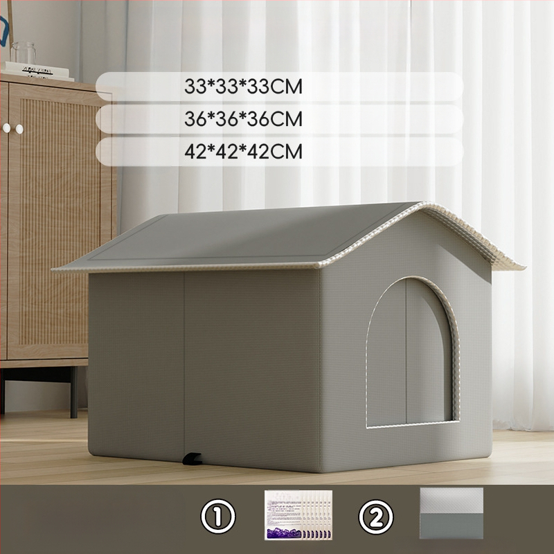 Kassile mõeldud konditsioneeriga majakassipesa, suvine jahutav majakass, suvine lemmikloom, nelja aastaaja universaalne iglu, väikese koera magamiskott