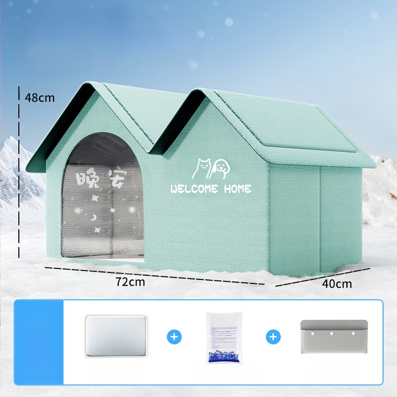 Kassile mõeldud konditsioneeriga majakassipesa, suvine jahutav majakass, suvine lemmikloom, nelja aastaaja universaalne iglu, väikese koera magamiskott