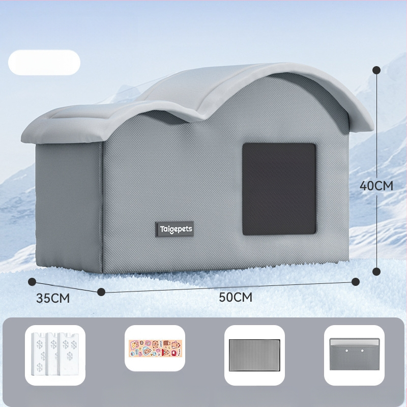 Kassile mõeldud konditsioneeriga majakassipesa, suvine jahutav majakass, suvine lemmikloom, nelja aastaaja universaalne iglu, väikese koera magamiskott