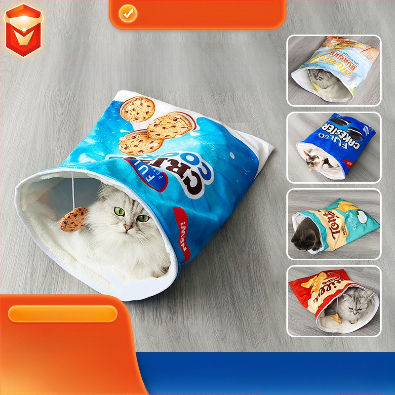 Piiriülene kassipesa magamiskott Helipaber fliisvoodriga soe kassipesa kassi magamiskott kass pehme pesa kass sügis ja talv