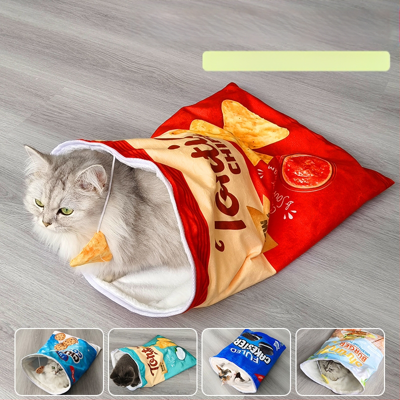 Piiriülene kassipesa magamiskott Helipaber fliisvoodriga soe kassipesa kassi magamiskott kass pehme pesa kass sügis ja talv