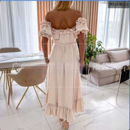 laos 82032# kevad/suvi 2024 uus ühesõnalise kraega ja ebakorrapärase äärega vööga kleit