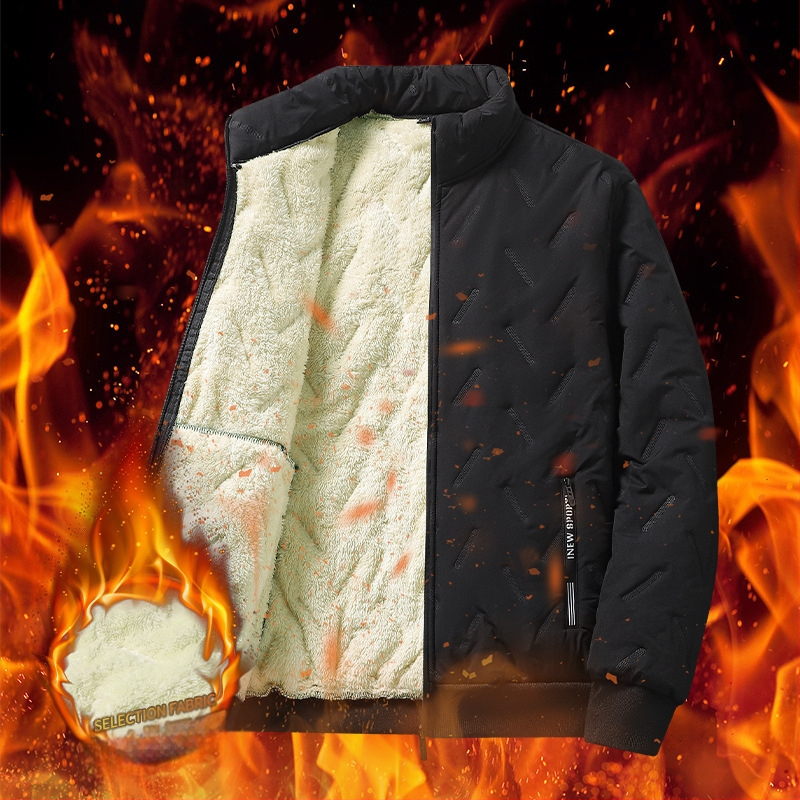 Határokon átnyúló téli új pamuttal bélelt férfi kabát vastagított meleg báránygyapjú pamuttal bélelt kabát lezser plus size pamuttal bélelt kabát középkorúaknak és időseknek