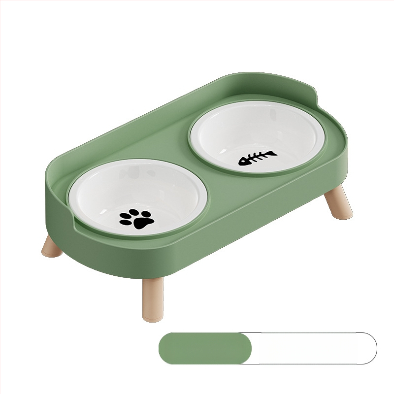 Macskatál, kerámia dupla tál, kutyatál, rozsdamentes acél tál, macskaeledel-tál, nyakgerinc-védelem, felborulásgátló, fröccsenésgátló, macska- és kutyaeledel-tál, itatótál