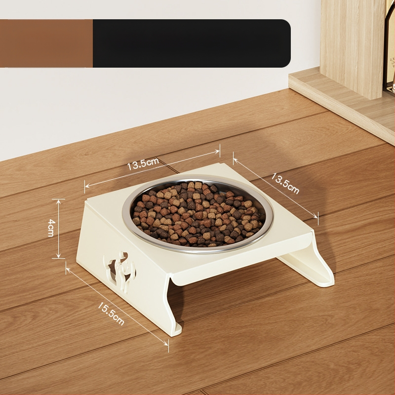 Roostevabast terasest lemmikloomakauss, topeltkauss, kokkupandav väike koeratoidukauss, spetsiaalne kauss kõrgendatud kaelakaitsega, et vältida ümberminekut, kassi veekauss