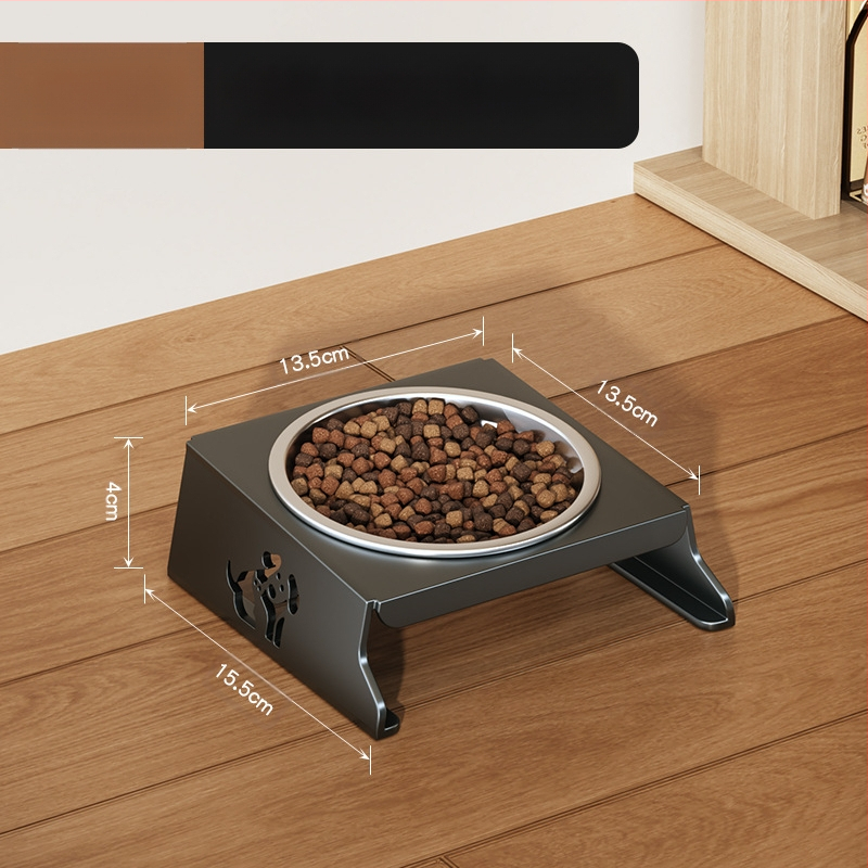 Roostevabast terasest lemmikloomakauss, topeltkauss, kokkupandav väike koeratoidukauss, spetsiaalne kauss kõrgendatud kaelakaitsega, et vältida ümberminekut, kassi veekauss