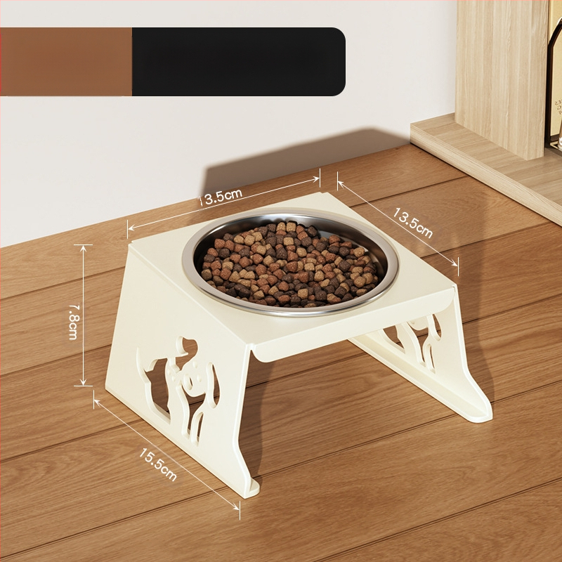 Roostevabast terasest lemmikloomakauss, topeltkauss, kokkupandav väike koeratoidukauss, spetsiaalne kauss kõrgendatud kaelakaitsega, et vältida ümberminekut, kassi veekauss