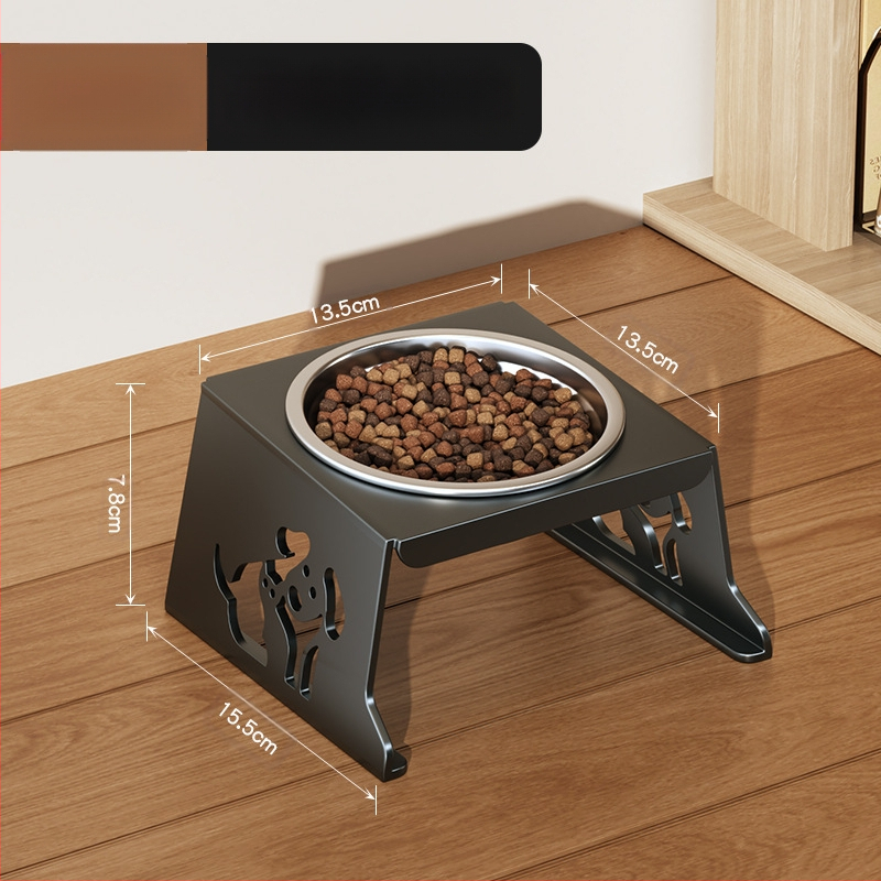 Roostevabast terasest lemmikloomakauss, topeltkauss, kokkupandav väike koeratoidukauss, spetsiaalne kauss kõrgendatud kaelakaitsega, et vältida ümberminekut, kassi veekauss