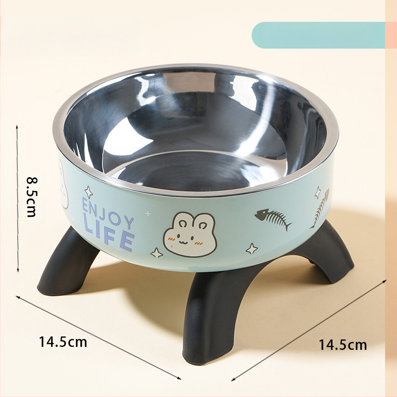 Kassi kõrge kauss kaelakaitsega kassikauss lemmikloomale roostevabast terasest kauss libisemisvastane ümberminekuvastane koerakauss koeratoidukleit piiriülene uus stiil