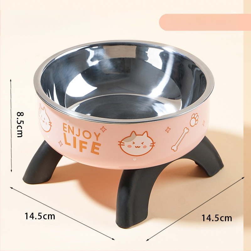 Kassi kõrge kauss kaelakaitsega kassikauss lemmikloomale roostevabast terasest kauss libisemisvastane ümberminekuvastane koerakauss koeratoidukleit piiriülene uus stiil