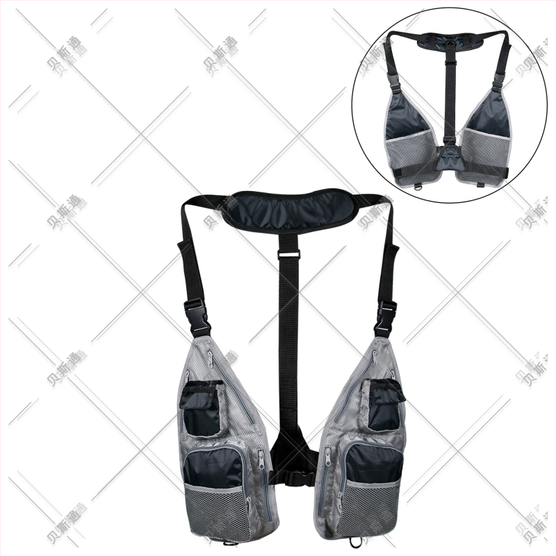 Pārrobežu jauni produkti - vienkāršu makšķerēšanas vestu paaudze, kas izgatavota no elpojošas sieta āra atpūtas makšķerēšanas vestei.