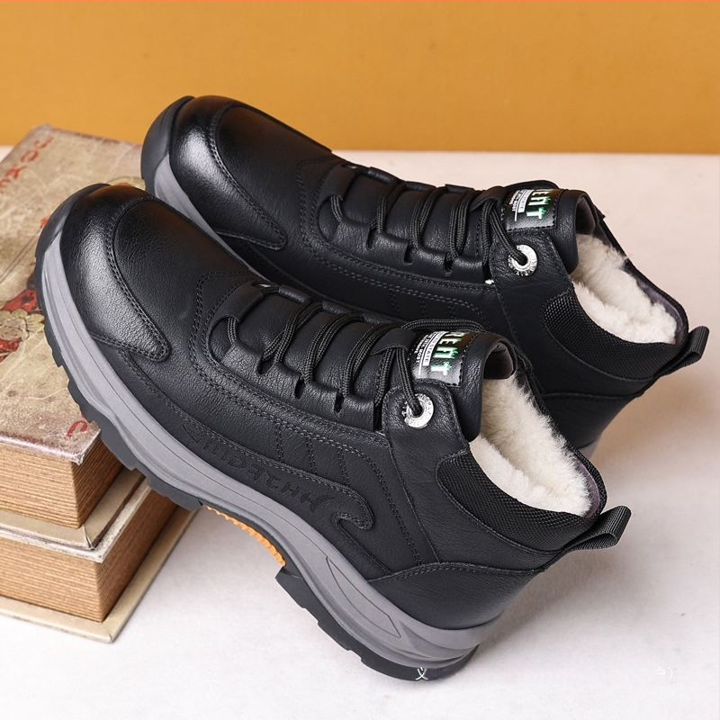 2024 m. žiemos nauji vyriški alpinizmo lauko sniego batai, vyriški, vilnoniai, šilti, aukštakulniai, medvilniniai, odiniai batai, laisvalaikio batai 8577