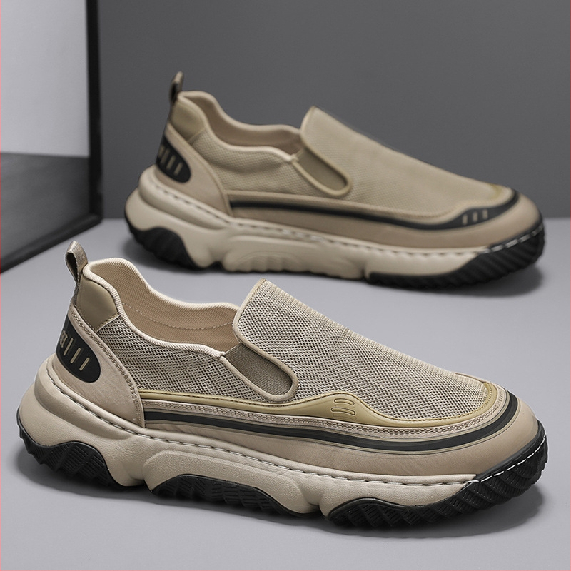 Vīriešu apavi Vasaras jaunā 2025. gada modes audekla apavi Tīkla elpojoši pret smaku uzvelkami uzvelkami ikdienas apavi āra lietošanai