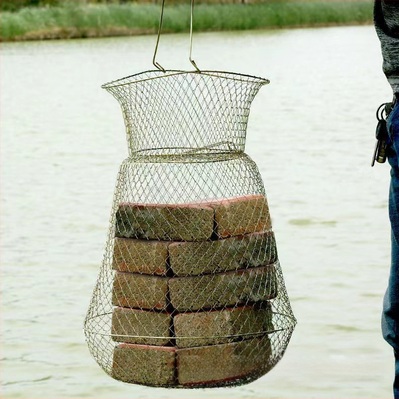 Hulgimüük tsingitud rauast rippumisvastane kokkupandav kalakorv kalavõrgust kott kalavõrgust krevettide krabi kalakorv