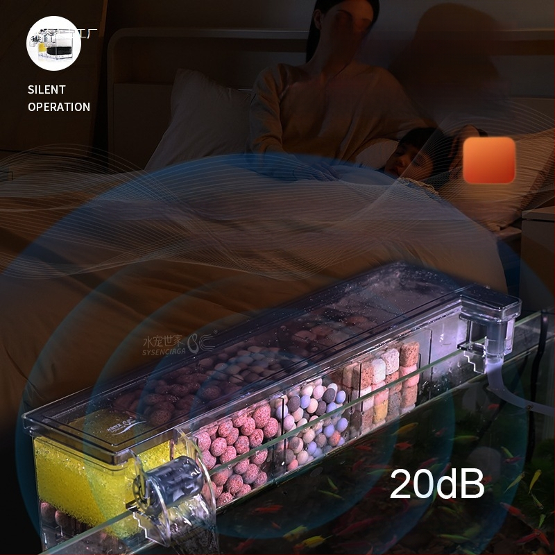 Zivju tvertnes filtra ūdens attīrīšanas cikls trīs vienā iegremdējams sūknis bruņurupuču tvertnes augšpusē esošs filtra kaste skābekļa ražošanai integrēta pilināšanas kaste