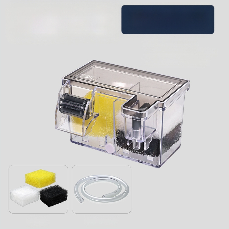 Zivju tvertnes filtra ūdens attīrīšanas cikls trīs vienā iegremdējams sūknis bruņurupuču tvertnes augšpusē esošs filtra kaste skābekļa ražošanai integrēta pilināšanas kaste