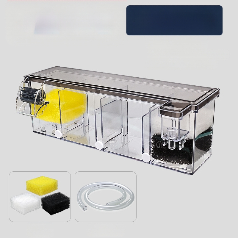 Zivju tvertnes filtra ūdens attīrīšanas cikls trīs vienā iegremdējams sūknis bruņurupuču tvertnes augšpusē esošs filtra kaste skābekļa ražošanai integrēta pilināšanas kaste