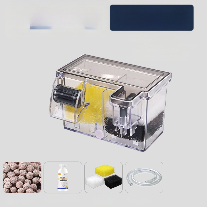 Zivju tvertnes filtra ūdens attīrīšanas cikls trīs vienā iegremdējams sūknis bruņurupuču tvertnes augšpusē esošs filtra kaste skābekļa ražošanai integrēta pilināšanas kaste