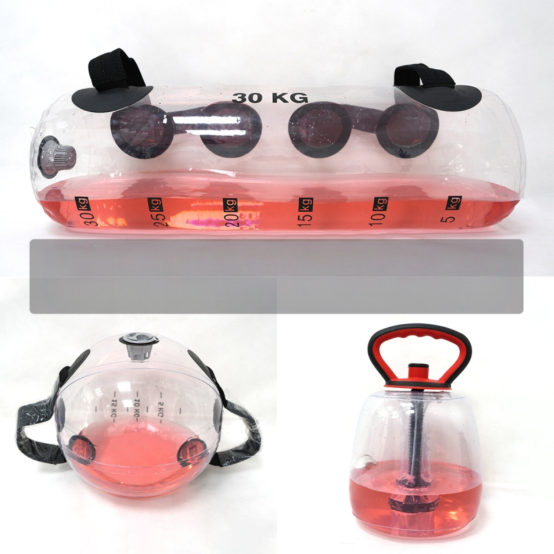 Vandens įpurškimo fitneso energijos maišas treniruotėms fizinio svorio maišas pritūpimai sunkumų kilnojimas skaidrus fitneso vandens maišas sportui nešiojamas hantelis