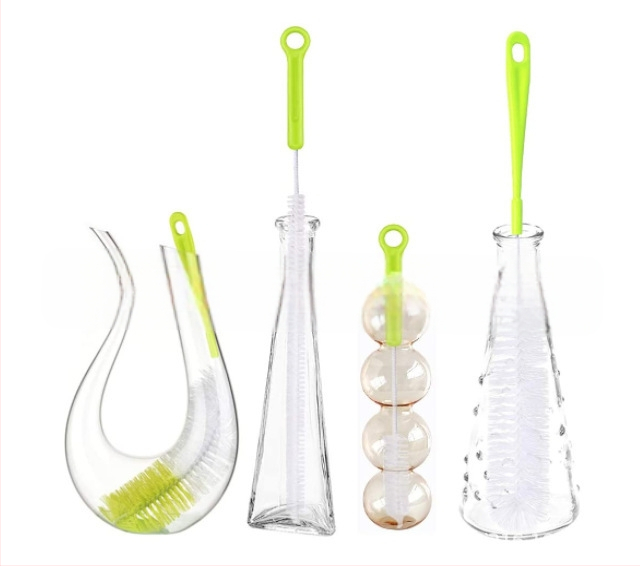 Gamyklinis didmeninis penkių dalių butelių šepetys buitinis virtuvės valymo šepetys puodelių šepetys butelių šepetys siurbimo vamzdelio šepetys spenelių šepetys