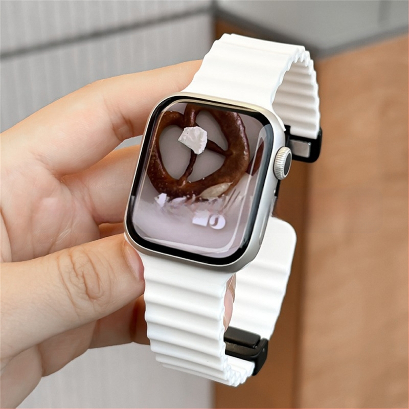 Για Apple iwatch ultra98765432 γενιάς 49 χιλιοστών θαλάσσια πτυσσόμενη αγκράφα σιλικόνης μαγνητικό λουράκι S10