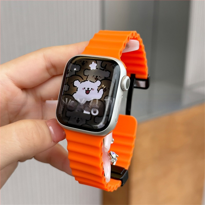 Για Apple iwatch ultra98765432 γενιάς 49 χιλιοστών θαλάσσια πτυσσόμενη αγκράφα σιλικόνης μαγνητικό λουράκι S10