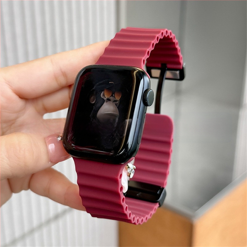 Για Apple iwatch ultra98765432 γενιάς 49 χιλιοστών θαλάσσια πτυσσόμενη αγκράφα σιλικόνης μαγνητικό λουράκι S10