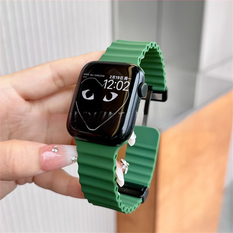 Για Apple iwatch ultra98765432 γενιάς 49 χιλιοστών θαλάσσια πτυσσόμενη αγκράφα σιλικόνης μαγνητικό λουράκι S10