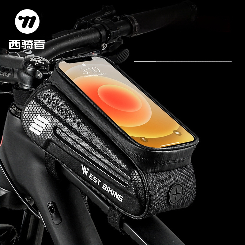 Tehase otsetarnimine kõva kestaga jalgrattakott esitala kott mägiratta mobiiltelefoni puutetundliku ekraaniga ülemise toru kott sadulakott sõiduvarustus