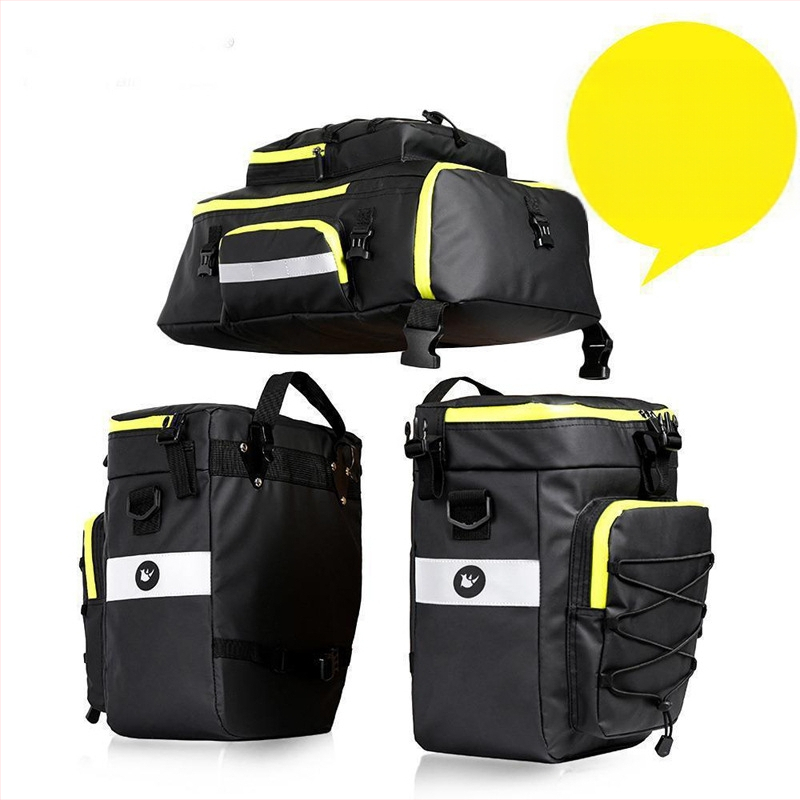 Velosipēda soma Trīs vienā Noņemama velosipēda uzglabāšanas soma Velosipēda braukšanai Liela ietilpība Aizmugurējā sēdekļa plaukts Soma ar grozu