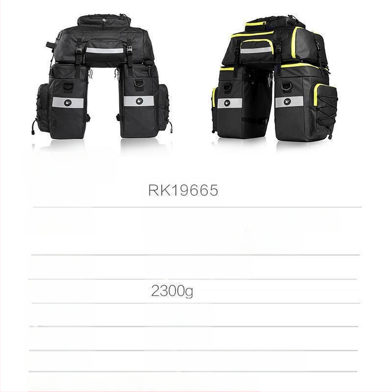 Velosipēda soma Trīs vienā Noņemama velosipēda uzglabāšanas soma Velosipēda braukšanai Liela ietilpība Aizmugurējā sēdekļa plaukts Soma ar grozu