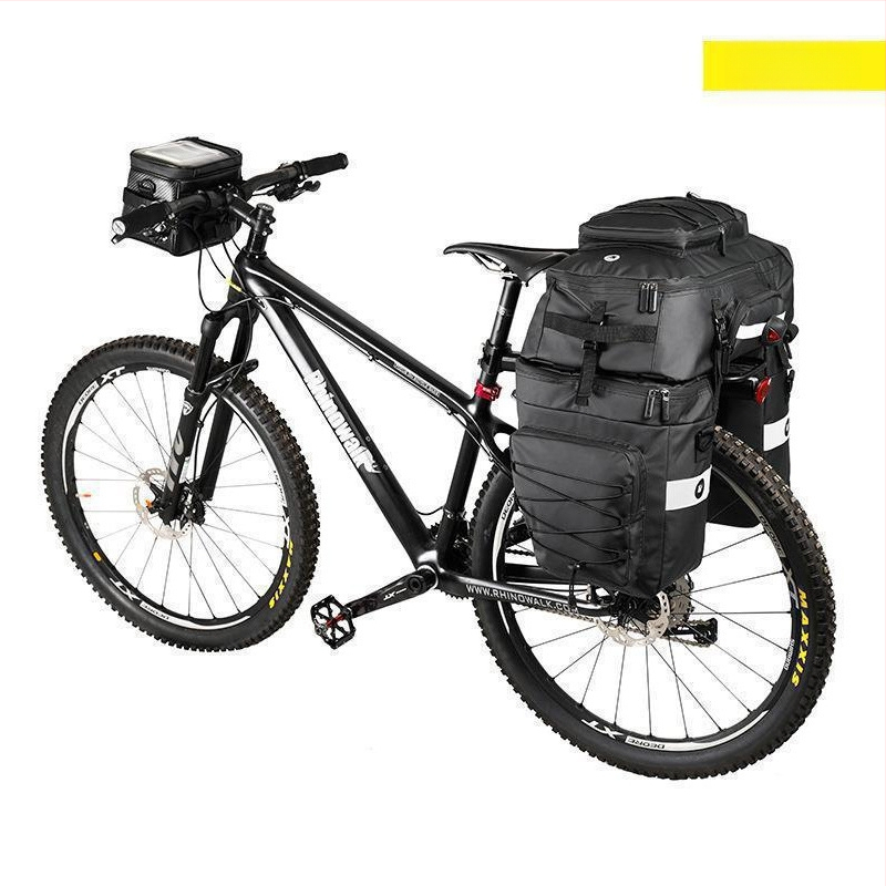 Velosipēda soma Trīs vienā Noņemama velosipēda uzglabāšanas soma Velosipēda braukšanai Liela ietilpība Aizmugurējā sēdekļa plaukts Soma ar grozu