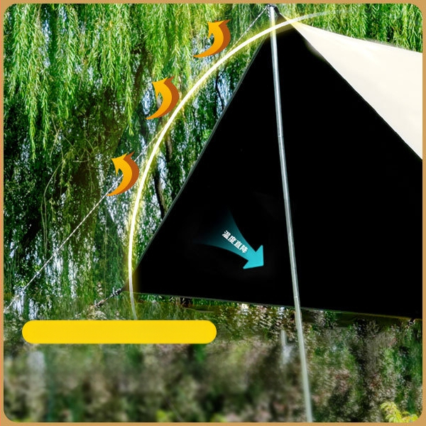 Päikesekindel hõbetatud taevakardin Vihmakindel taevakardin laos Paksendatud õues kasutamiseks mõeldud telkimiseks mõeldud piknikurannakardin Musta liimiga taevakardin