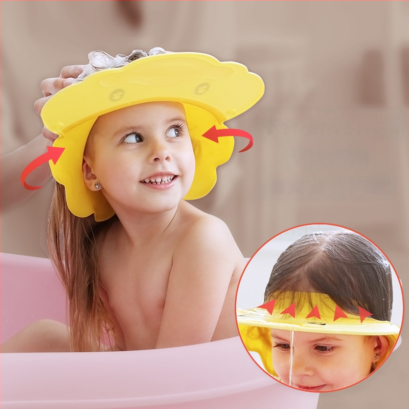 Kūdikių šampūno artefaktas Silikoninė vaikų ausų apsauga Dušo kepuraitė Reguliuojama kūdikio kūdikio dušo vandeniui atspari kepuraitė Šampūno kepuraitė