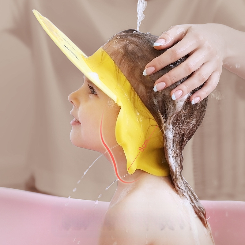 Kūdikių šampūno artefaktas Silikoninė vaikų ausų apsauga Dušo kepuraitė Reguliuojama kūdikio kūdikio dušo vandeniui atspari kepuraitė Šampūno kepuraitė