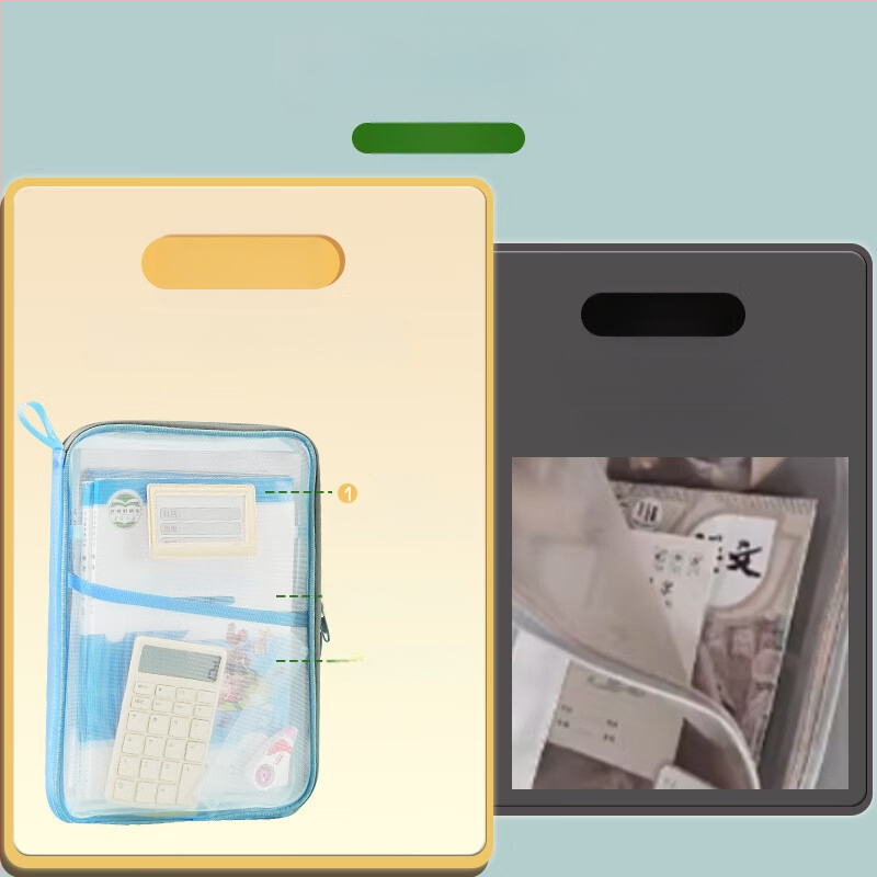 L-kujuline suure avaga testpaberi hoiukott suure mahutavusega testpaberi hoiukott õppematerjalide hoiukott võrgust kaasaskantav failikott hulgimüük