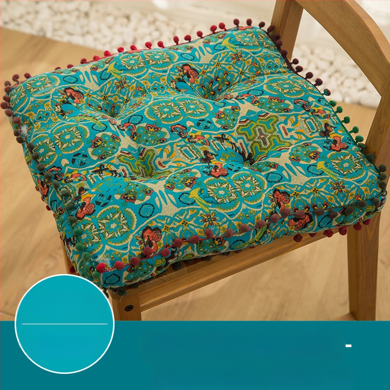 Piiriülene etnilise stiiliga elutoa toolipadi retro paksendatud põranda laiskpadi magamistoa puuvillast ja linasest kangast ruudukujuline futon