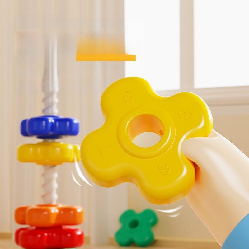 0-3 gadus vecu bērnu agrīnās izglītības rotaļlietas Varavīksnes vērpējs Jenga krāsains zīdaiņu bērnu izglītojošais vērpējs