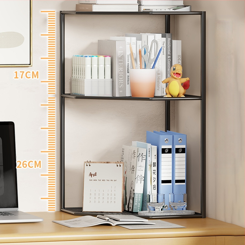 Lauakujuline kolmnurkne raamaturiiul, nurgariiul, kontorilaua mitmekihiline väike nurgalehvikukujuline raamaturiiul