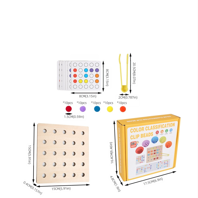 Montessori spalvų derinimo segtukų karoliukai, nušvitimo mokymo priemonės, darželio skaitmeniniai kognityviniai smulkiosios motorikos lavinimo mediniai žaislai