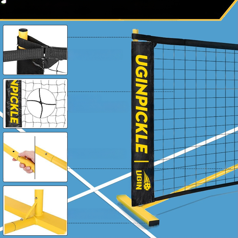 Nešiojamas „Pikleball“ tinklo stovas lauko teniso tinklams, skirtas vidaus ir lauko teniso tinklams