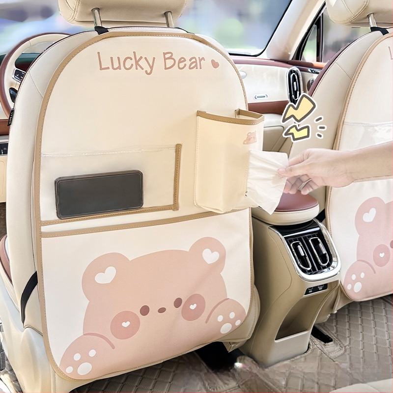 Αντιολισθητικό μαξιλάρι πλάτης καθίσματος αυτοκινήτου με εκτύπωση κινουμένων σχεδίων, δημιουργικό πολυλειτουργικό μαξιλάρι προστασίας αυτοκινήτου για πίσω κάθισμα αυτοκινήτου