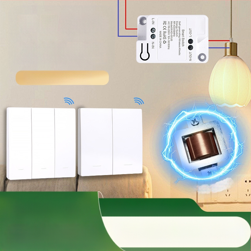 Savaime generuojantis belaidis jungiklis buitiniam vieno valdymo į dviejų valdymo daugiafunkciniam valdymui be laidų atsitiktinis be pastos be baterijų lengvas paspaudimas